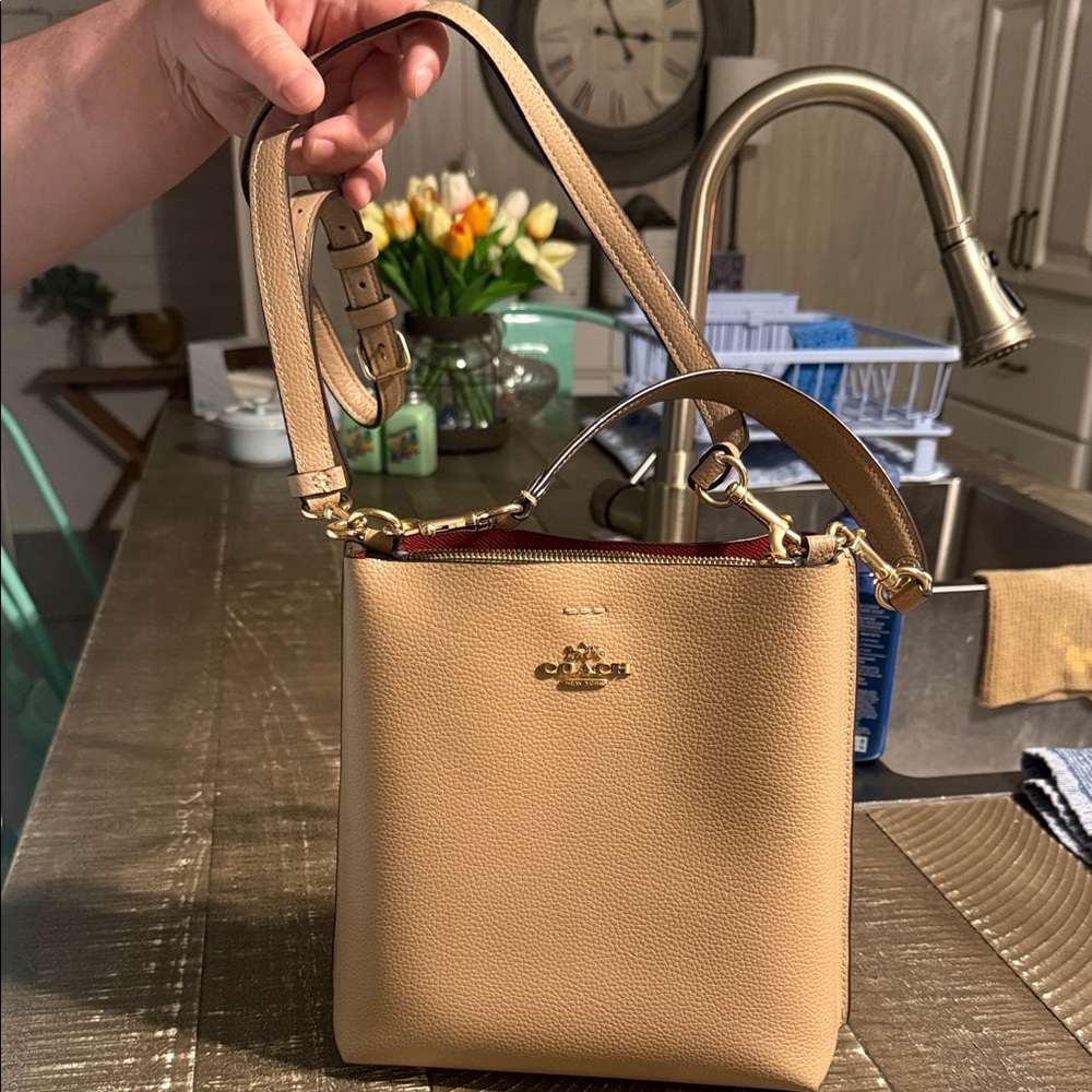 Coach Beige Leather Crossbody Bag